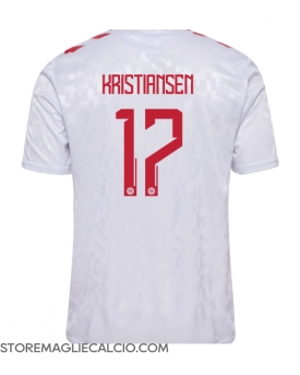 Danimarca Victor Kristiansen #17 Maglia Gara Trasferta Repliche Europei 2024